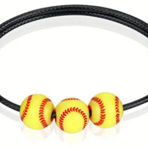 Softball Adjustable Rope Bracelet - Picture 2 of 4